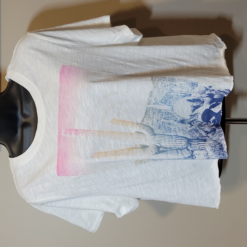 NWT Old Navy Crop Tee  Pastel Rainbow Desert Scene  XL